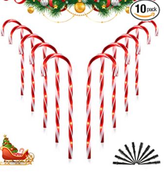 Candy cane pathway lights: outdoor decorations candy cane lights