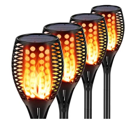 Flickering flame solar lights: solar flickering flame torch lights