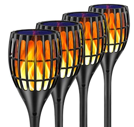 flickering flame solar lights: Flickering Flames Torch Light Solar Garden Lights