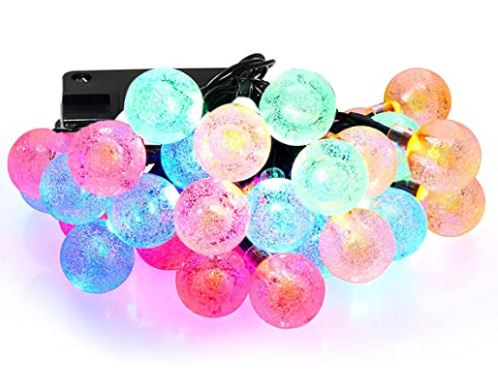 Hanging solar lights: crystal ball solar string lights