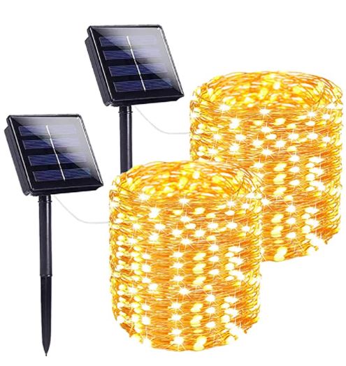 solar fairy lights: SANJICHA Extra-Long Solar String Lights Outdoor