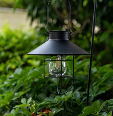 Solar porch lights: solar metal hanging lantern