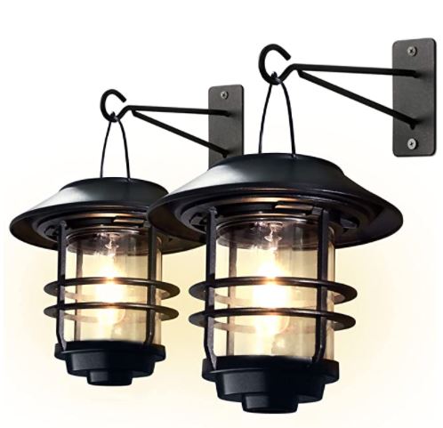 Solar porch lights: otdair solar wall lantern outdoor