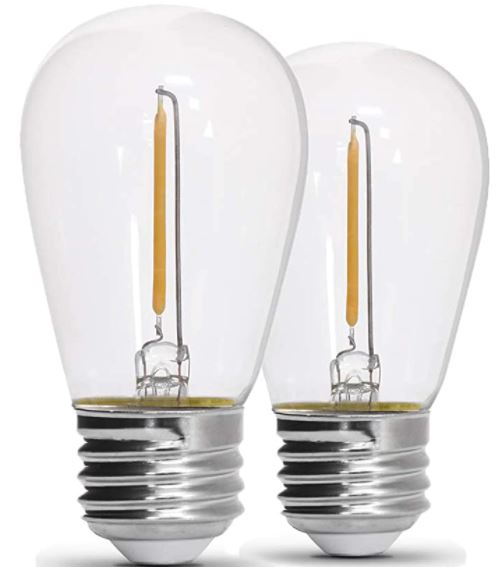 solar powered bulb: SUNTHIN 2 Pack LED Bulb Replacement for Solar Powered String Light