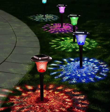 Waterproof garden lights: colorful bright glass garden lights
