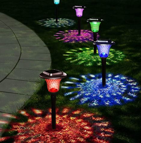 waterproof garden lights: Colorful Bright Glass Garden Lights