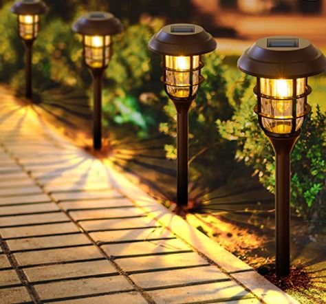 Waterproof garden lights: letmy solar pathway lights outdoor